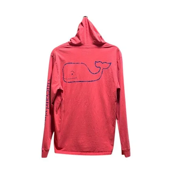 Vineyard Vines Hooded Whale Logo Back Hit Tee Shirt Melon Size M Coastal Casual - Picture 12 of 15